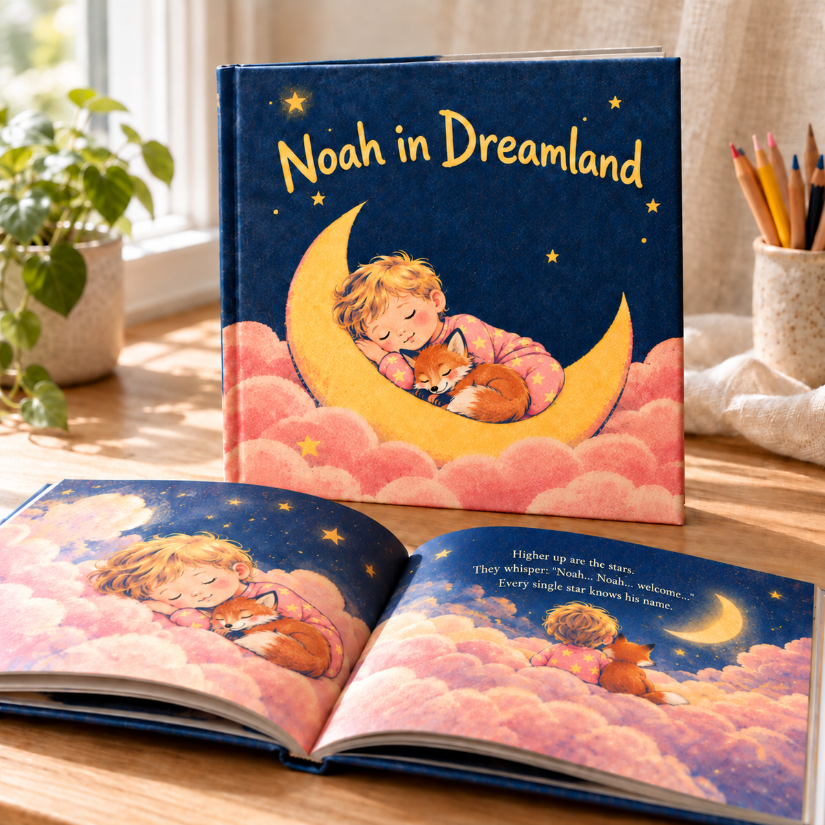 Noah in Dreamland: personalized printed book, cover and inside pages